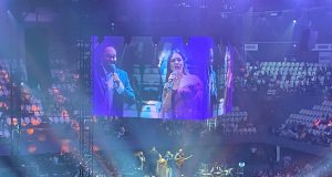 Kolaborasi eksklusif dari grup legendaris All-4-One, maestro R&B Brian McKnight, dan Raisa dalam konser Heart & Soul Live in Jakarta 2025, Rabu (11/06). (Sisiy)