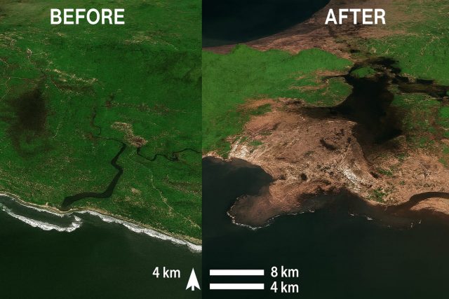 Gambar Satelit Copernicus Sentinel-2 milik Badan Antariksa Eropa (ESA) - sumber foto ESA enhanced ChatGPT Gambar Satelit Copernicus Sentinel-2 milik Badan Antariksa Eropa (ESA) - sumber foto ESA enhanced ChatGPT