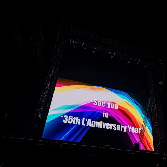 35th L'Anniversary logo di konser HYDE - sumber foto Instagram akira.aka.demon 35th L'Anniversary logo di konser HYDE - sumber foto Instagram akira.aka.demon