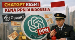 ilustrasi ChatGPT Kena Pajak! OpenAI Resmi Dipungut PPN oleh DJP - sumber foto Meta Ai