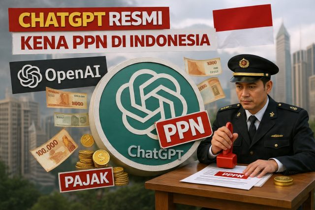 ilustrasi ChatGPT Kena Pajak! OpenAI Resmi Dipungut PPN oleh DJP - sumber foto Meta Ai