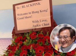 Jackie Chan Kirim Bunga untuk BLACKPINK di Hong Kong - sumber foto Instagram Lalalisa