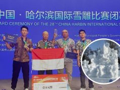 Seniman Bali Raih Juara di Kompetisi Patung Salju Internasional Harbin 2026 The 28th Harbin International Snow Sculpture Competition - sumber foto Instagram gustinn_09