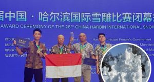 Seniman Bali Raih Juara di Kompetisi Patung Salju Internasional Harbin 2026 The 28th Harbin International Snow Sculpture Competition - sumber foto Instagram gustinn_09