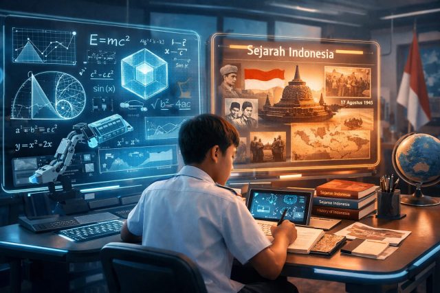 ilustrasi Matematika dan Sejarah Jadi Mata Pelajaran Favorit Masyarakat Indonesia - sumber foto ChatGPT