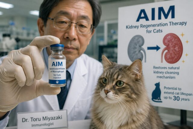 imunolog asal Jepang, Toru Miyazaki, berhasil mengembangkan obat suntik bernama AIM untuk Kucing Domestik - sumber foto Istimewa imunolog asal Jepang, Toru Miyazaki, berhasil mengembangkan obat suntik bernama AIM untuk Kucing Domestik - sumber foto Istimewa
