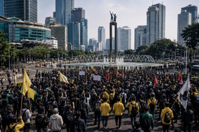 ilustrasi Demo Mahasiswa UI Bakal Kepung Bundaran HI Hari Ini - sumber foto istimewa