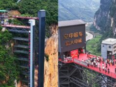 Begini Penampakan Lift Raksasa 268 Meter di China Yang Dijuluki Bus Sekolah Langit! lift raksasa - sumber foto istimewa
