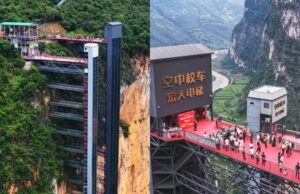 Begini Penampakan Lift Raksasa 268 Meter di China Yang Dijuluki Bus Sekolah Langit! lift raksasa - sumber foto istimewa