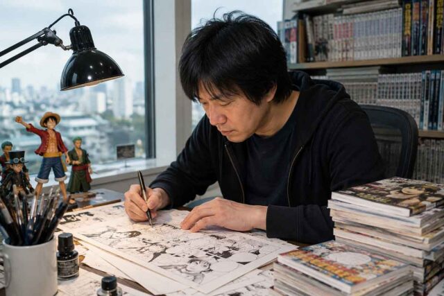 ilustrasi Eiichiro Oda mengambar One Piece - sumber foto istimewa